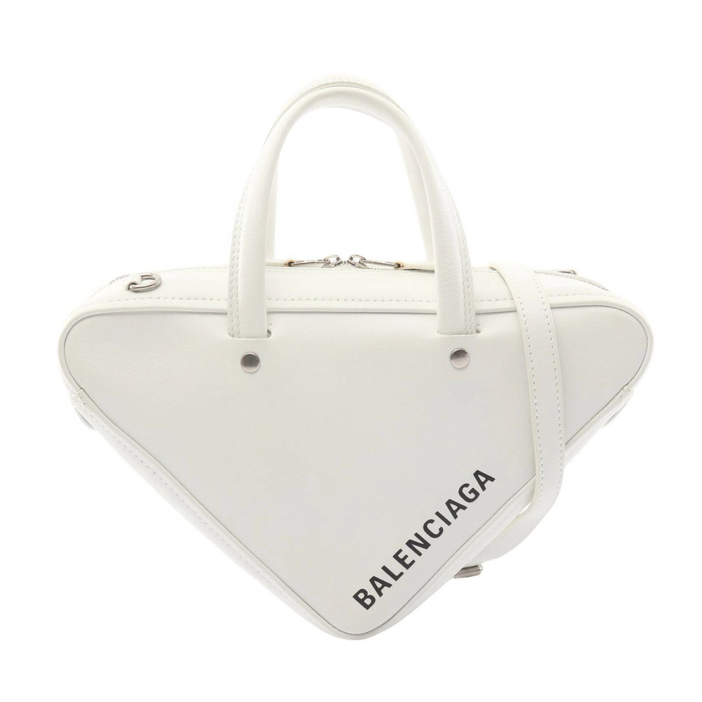 Balenciaga Triangle Duffle XS Handbag Leather White